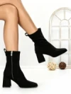 Botine cu Toc Gros 6GS10 BLACK | MEI