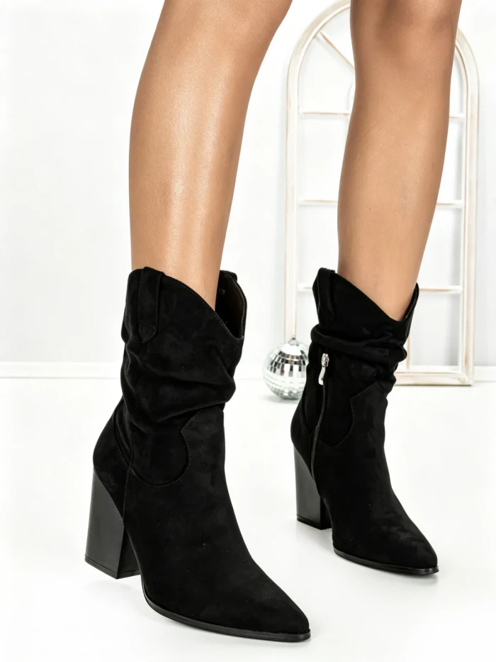 Botine cu Toc Gros 6KV13 BLACK | MEI