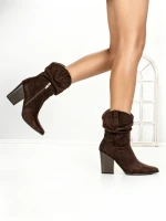 Botine cu Toc Gros 6KV13 BROWN | MEI