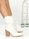 Botine cu Toc Gros 6KV13 WHITE | MEI