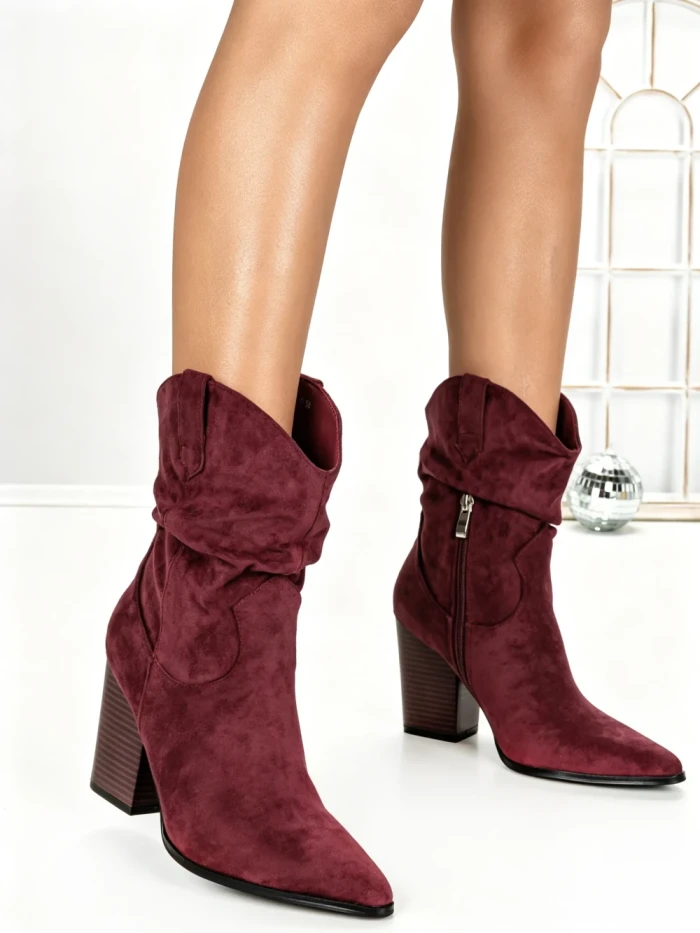 Botine cu Toc Gros 6KV13 WINE | MEI