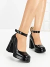 Pantofi cu Toc Gros si Platforma 8245 BLACK | CM