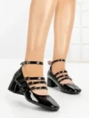 Pantofi cu Toc Gros 77-580 BLACK | CM