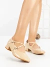 Pantofi cu Toc mic 8242 BEIGE | CM