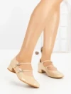 Pantofi cu Toc mic 8241 BEIGE | CM