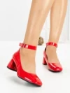 Pantofi cu Toc Gros 8250 RED | CM