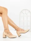 Pantofi cu Toc Gros 8138 APRICOT | CM