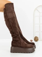 Cizme Dama cu Platforma 68WL26 DARK BROWN | MEI