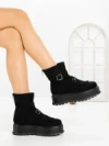 Ghete Dama cu Platforma 6ZP12 BLACK | MEI
