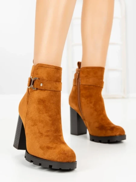 Botine cu Toc Gros B7-1 CAMEL | VIVIRICH