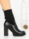 Botine cu Toc Gros B7-2 BLACK | VIVIRICH