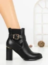 Botine cu Toc Gros J-55 BLACK | VIVIRICH