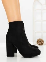 Botine cu Toc Gros VQ-370 BLACK | VIVIRICH