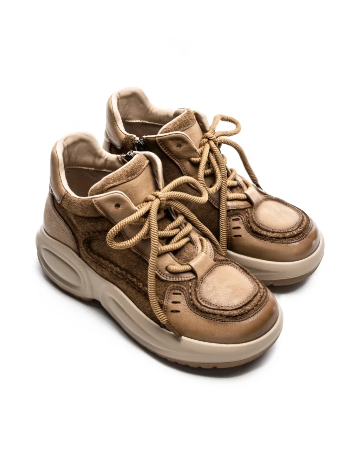 Ghete Dama din piele naturala 10875 KHAKI | FRANCO GERARDO