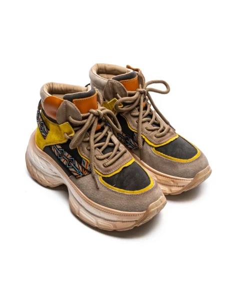 Pantofi Sport Dama din piele naturala HD7672 APRICOT-YELLOW | ADVANCER