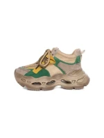 Pantofi Sport Dama din piele naturala HY6322 GREEN-YELLOW | ADVANCER