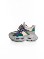 Pantofi Sport Dama din piele naturala HY6322 LIGHT GREEN-PURPLE | ADVANCER