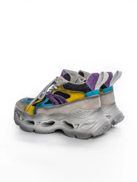 Pantofi Sport Dama din piele naturala HY6398 DARK GREY-PURPLE | ADVANCER