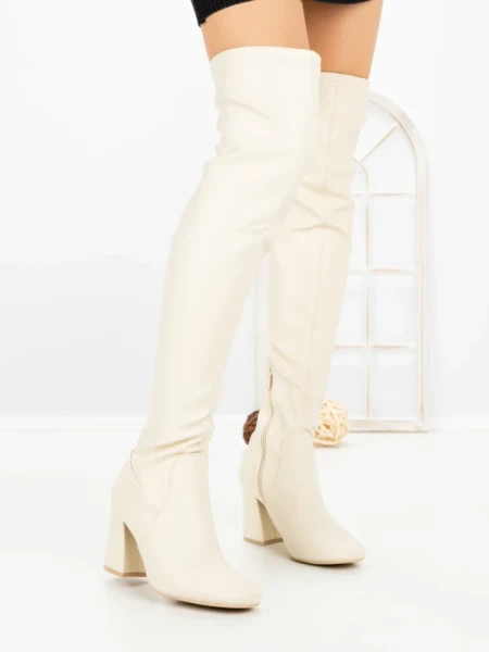Cizme Dama cu Toc LQ-42 BEIGE | STEPHAN