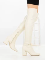 Cizme Dama cu Toc LQ-42 BEIGE | STEPHAN