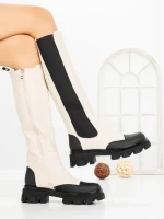 Cizme Dama cu Platforma C-285 BEIGE | STEPHAN