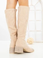 Cizme Dama cu Toc LQ-66 BEIGE | STEPHAN
