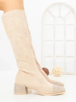 Cizme Dama cu Toc LQ-66 BEIGE | STEPHAN