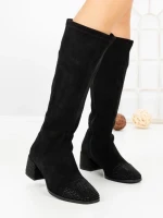 Cizme Dama cu Toc LQ-66 BLACK | STEPHAN