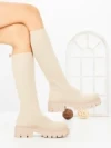 Cizme Dama cu Platforma LQ-23 BEIGE | STEPHAN