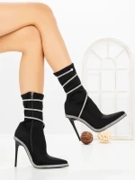Botine cu Toc Subtire C-305 BLACK | STEPHAN