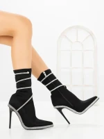 Botine cu Toc Subtire C-305 BLACK | STEPHAN