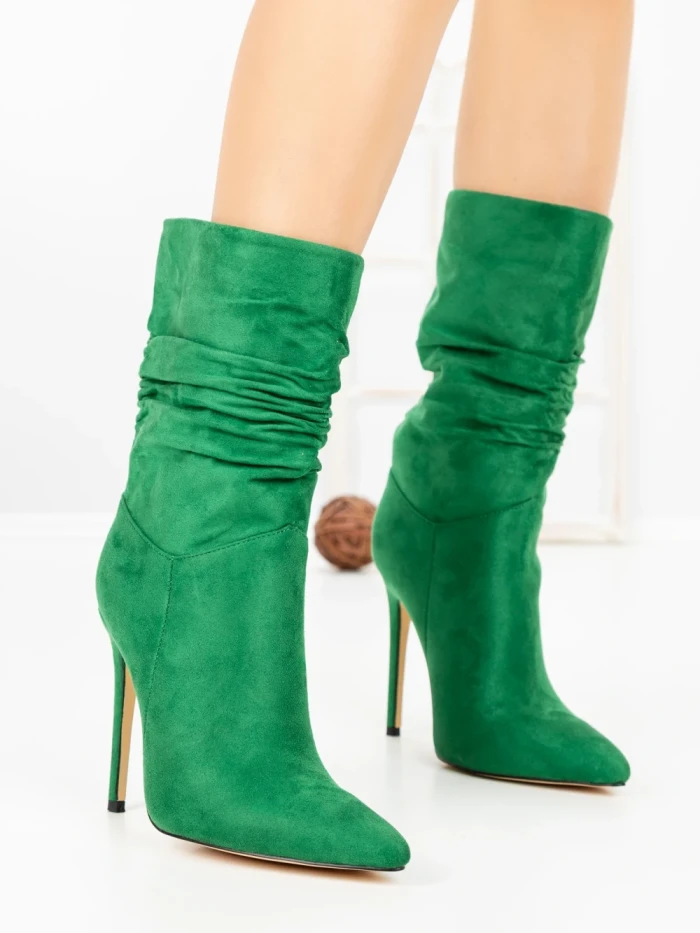 Botine cu Toc Subtire C-252 GREEN | STEPHAN