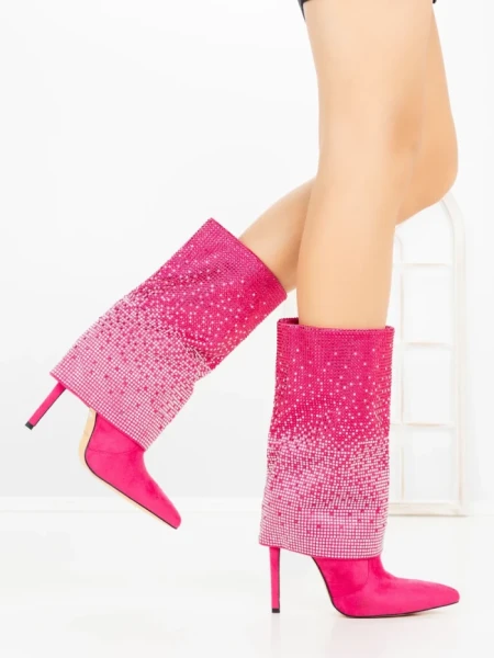 Botine cu Toc Subtire C-272 FUCHSIA | STEPHAN