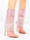 Botine cu Toc Subtire C-272 PINK | STEPHAN