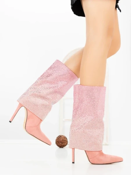 Botine cu Toc Subtire C-272 PINK | STEPHAN