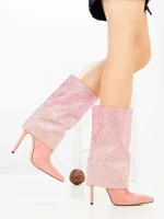 Botine cu Toc Subtire C-272 PINK | STEPHAN