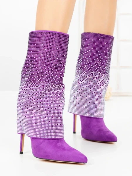 Botine cu Toc Subtire C-272 PURPLE | STEPHAN