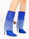 Botine cu Toc Subtire C-272 BLUE | STEPHAN