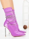 Botine cu Toc Subtire C-250 PURPLE | STEPHAN