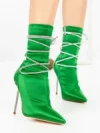 Botine cu Toc Subtire C-250 GREEN | STEPHAN