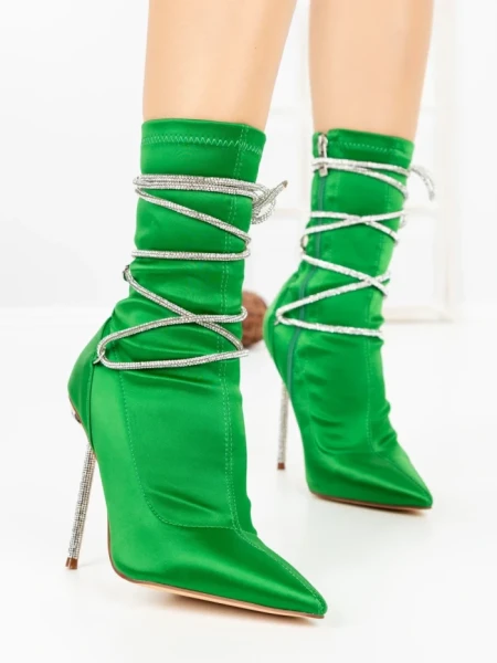 Botine cu Toc Subtire C-250 GREEN | STEPHAN