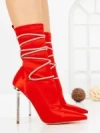Botine cu Toc Subtire C-250 RED | STEPHAN