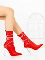 Botine cu Toc Subtire C-250 RED | STEPHAN