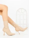 Botine cu Toc Subtire H-1 BEIGE | STEPHAN