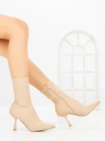 Botine cu Toc Subtire H-1 BEIGE | STEPHAN
