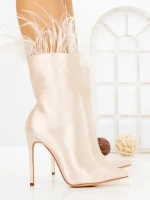 Botine cu Toc Subtire C-269 BEIGE | STEPHAN