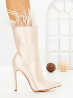 Botine cu Toc Subtire C-269 BEIGE | STEPHAN