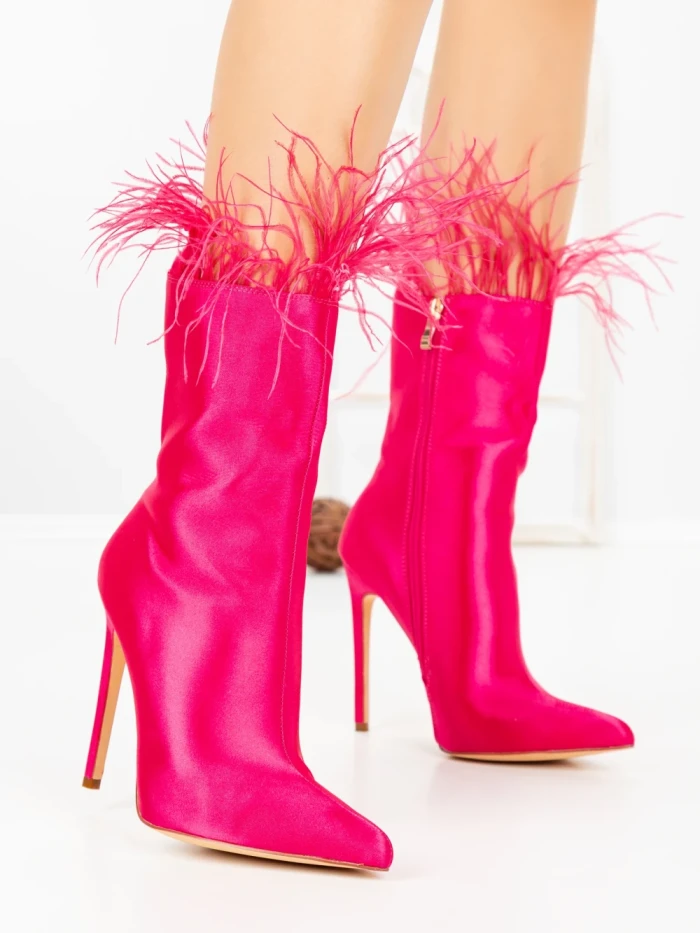 Botine cu Toc Subtire C-269 FUCHSIA | STEPHAN