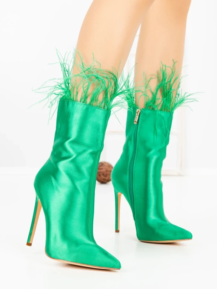Botine cu Toc Subtire C-269 GREEN | STEPHAN