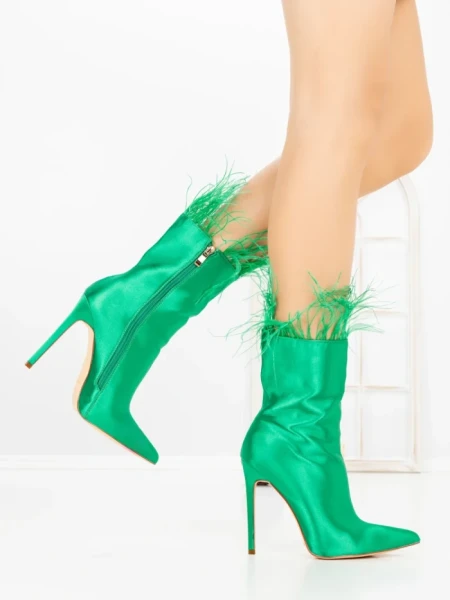 Botine cu Toc Subtire C-269 GREEN | STEPHAN